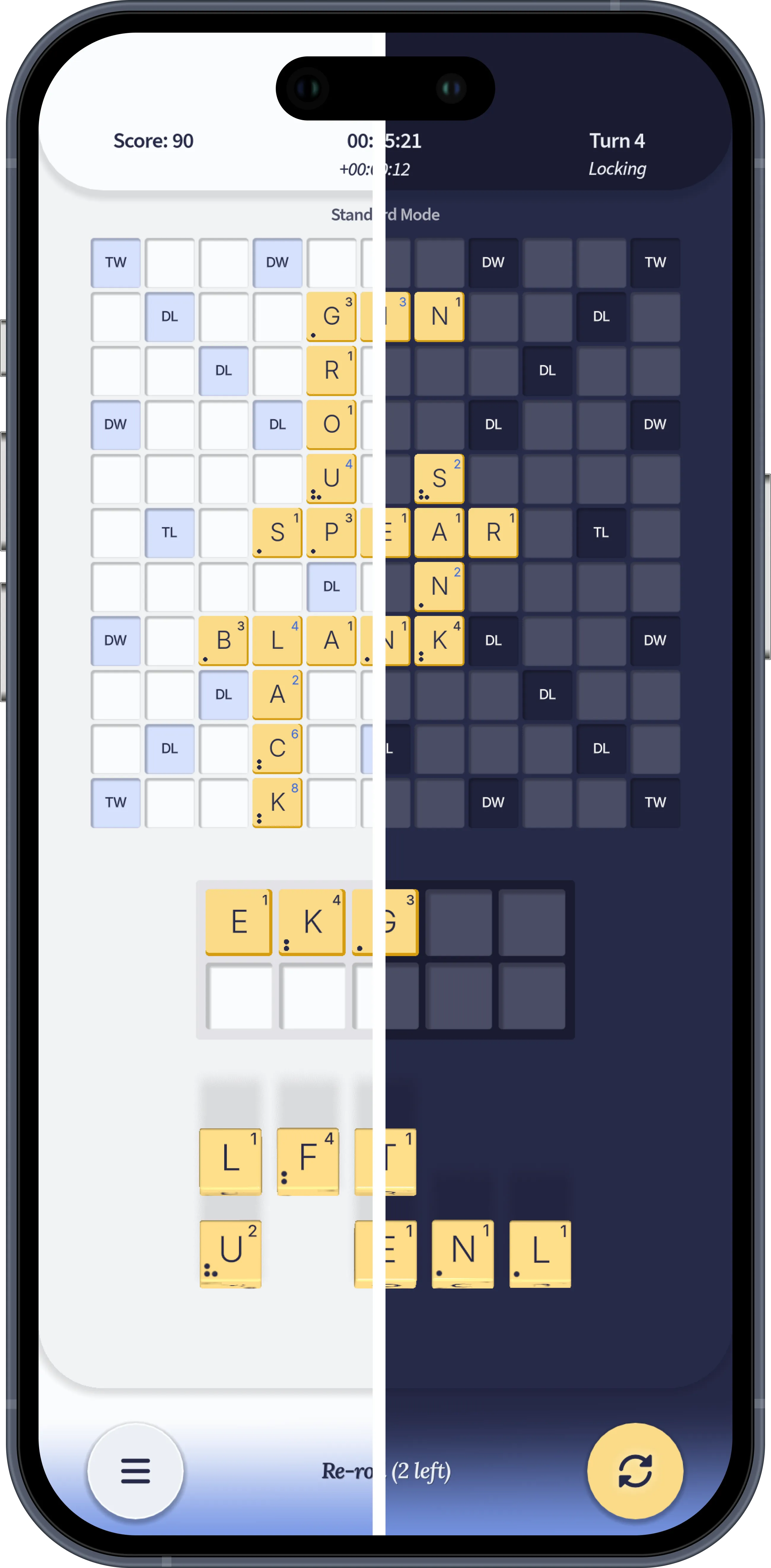 High Roll Glyph: Light and dark, fully offline